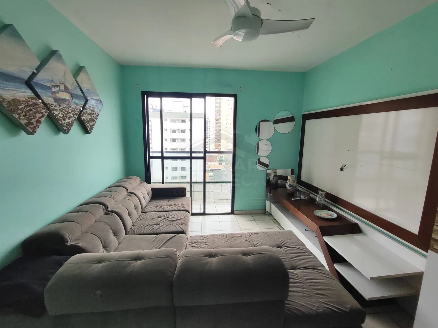 Mobiliado no 7º Andar com 2 Sacadas a 2 Quadras da Praia - Apartamento em Ocian SP
