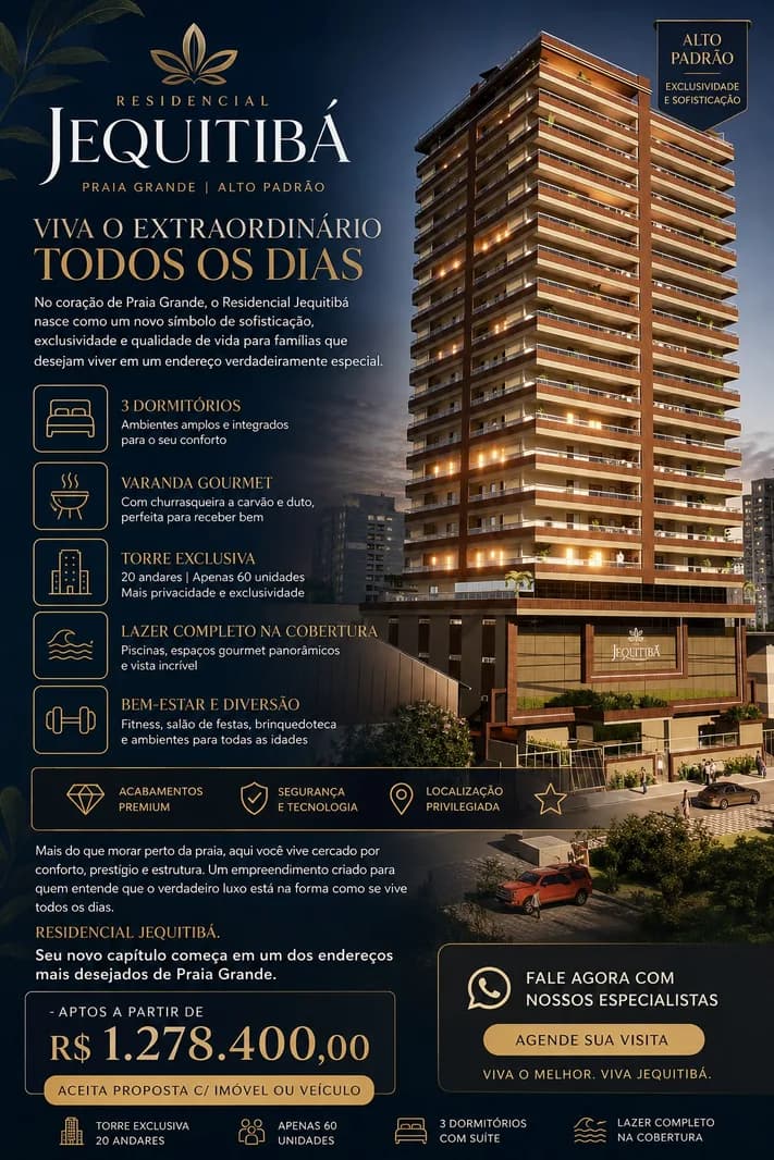 Residencial Jequitibá — 3 dormitórios com suíte em Praia Grande - Apartamento em Itatiba SP