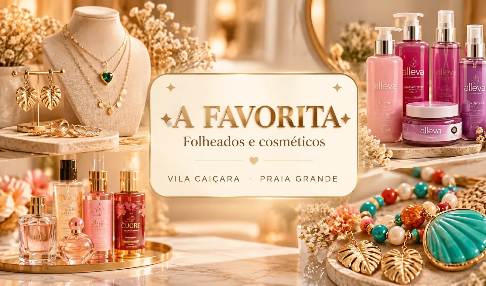 A Favorita Folheados e Cosméticos - Bijuterias e Folheados em Praia Grande em Praia Grande